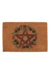 KDMD Natural Winter Solstice Pentagram Doormat in Brown - Size: 40 cm x 60 cm - thumbnail 1