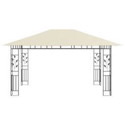 Berkfield Home Gazebo with Mosquito Net 4x3x2.73 m Cream 180 g/m ² in Beige - thumbnail 3