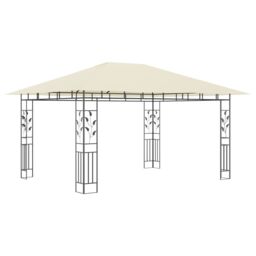 Berkfield Home Gazebo with Mosquito Net 4x3x2.73 m Cream 180 g/m ² in Beige - thumbnail 2