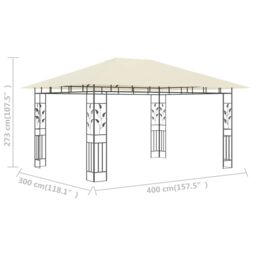Berkfield Home Gazebo with Mosquito Net 4x3x2.73 m Cream 180 g/m ² in Beige - thumbnail 6
