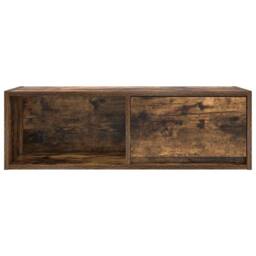 Berkfield Home TV Cabinet Smoked Oak 80x31x25.5 cm Engineered Wood in Brown - thumbnail 6
