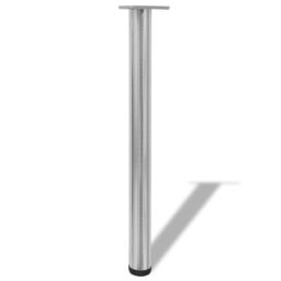 Berkfield Home 4 Height Adjustable Table Legs Brushed Nickel 710 mm in Silver - thumbnail 2