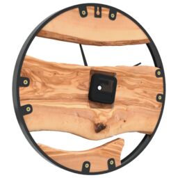 Berkfield Home Wall Clock Brown √ò35 cm Iron & Olive Wood - thumbnail 5