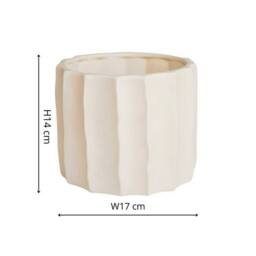 Royal Botanic Gardens Kew Kew Ripple Bone Planter H14cm D17cm in Ivory - thumbnail 5