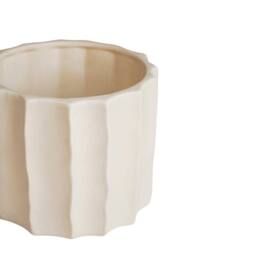 Royal Botanic Gardens Kew Kew Ripple Bone Planter H14cm D17cm in Ivory - thumbnail 3