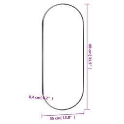 Berkfield Home Wall Mirror 35x80 cm Glass Oval in Silver - thumbnail 6