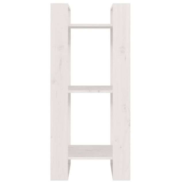 Berkfield Home Beautiful Book Cabinet/Room Divider White 41x35x91 cm Solid Wood Pine - Size: 41 x 35 x 91 cm - image 1