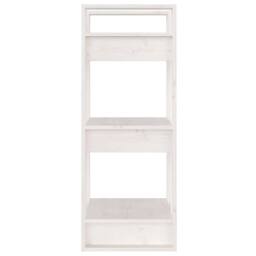 Berkfield Home Beautiful Book Cabinet/Room Divider White 41x35x91 cm Solid Wood Pine - Size: 41 x 35 x 91 cm - thumbnail 4
