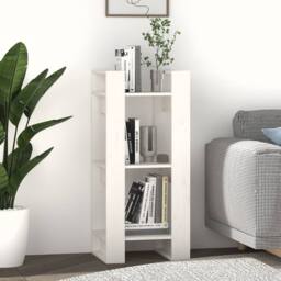 Berkfield Home Beautiful Book Cabinet/Room Divider White 41x35x91 cm Solid Wood Pine - Size: 41 x 35 x 91 cm - thumbnail 6