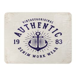 Benjamin Tate Design Vintage Anchor Logo Blanket in Natural - Size: 120 cm x 150 cm - thumbnail 1
