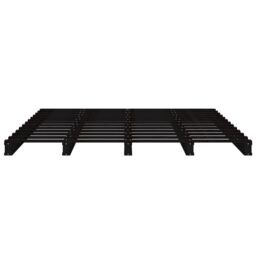 Berkfield Home Pallet Bed Black 120x190 cm Small Double Wood Pine - thumbnail 5