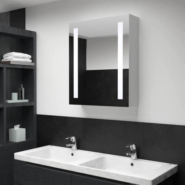 Berkfield Home LED Bathroom Mirror Cabinet 50x13x70 cm in White - Size: 50 x 13 x 70 cm - image 1