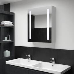 Berkfield Home LED Bathroom Mirror Cabinet 50x13x70 cm in White - Size: 50 x 13 x 70 cm - thumbnail 1