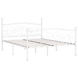 Berkfield Home Elegant Bed Frame with Slatted Base White Metal 200x200 cm - thumbnail 3