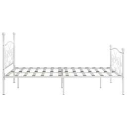 Berkfield Home Elegant Bed Frame with Slatted Base White Metal 200x200 cm - thumbnail 4