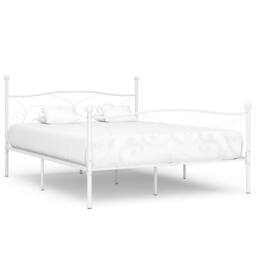 Berkfield Home Elegant Bed Frame with Slatted Base White Metal 200x200 cm - thumbnail 2