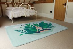 Benjamin Tate Design Woman Meditating Designer Rug in Natural - Size: Large - thumbnail 3