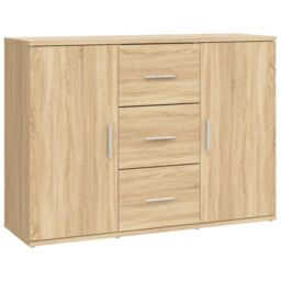 Berkfield Home Sideboard Sonoma Oak 91x29.5x65 cm Engineered Wood in Brown - thumbnail 2