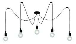 Lucide 'FIX' Dimmable Stylish Adjustable Indoor Cluster Pendant Light 5xE27 in Black - thumbnail 1