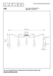 Lucide 'FIX' Dimmable Stylish Adjustable Indoor Cluster Pendant Light 5xE27 in Black - thumbnail 3