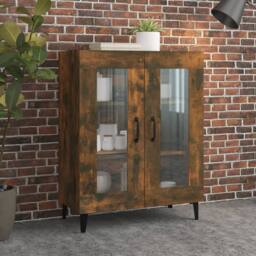 Berkfield Home Sideboard Smoked Oak 69.5x34x90 cm Engineered Wood in Brown - thumbnail 2