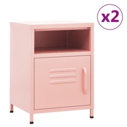 Berkfield Home Nightstands 2 pcs Pink 35x35x51 cm Steel - Size: 35 x 35 x 51 cm