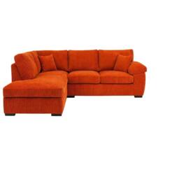 Bliss Furniture Amalfi Left Hand 4 Seater Corner Sofa in Orange Fabric - Size: 4 Pack