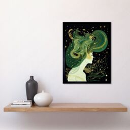 "Artery8 Wall Art Print Modern Concept Art Aurora Borealis Art Framed in Black - Size: W12"" x H16""" - thumbnail 2