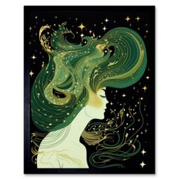 "Artery8 Wall Art Print Modern Concept Art Aurora Borealis Art Framed in Black - Size: W12"" x H16""" - thumbnail 1