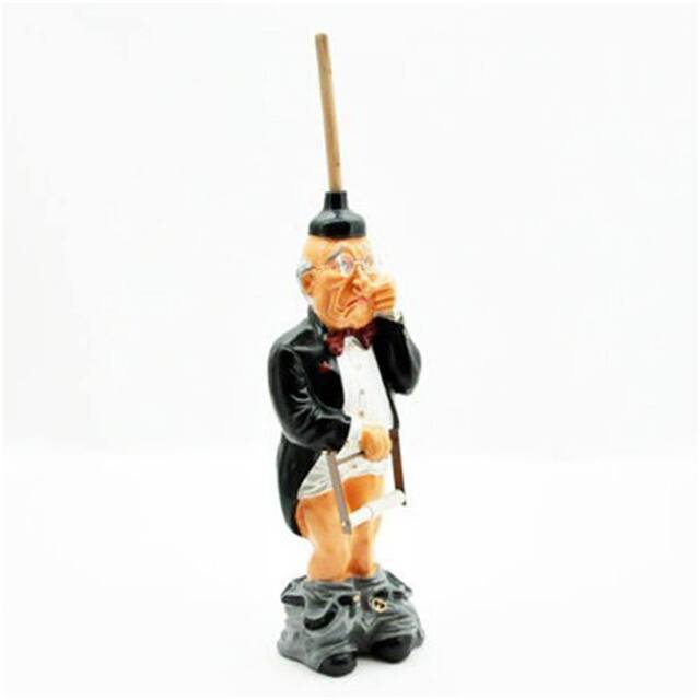 Minster Old Man Toilet Roll Holder - L25 x W25 x H76 cm in Black - Size: 1 Pack - image 1