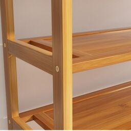 VOGREX 6 TIERS BAMBOO SHOE RACK FOOTWEAR ORGANISER WOODEN STORAGE SHELVES in Brown - thumbnail 6
