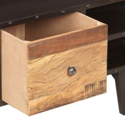 Berkfield Home Coffee Table 100x50x45 cm Solid Reclaimed Wood in Black - Size: 100 x 50 x 45 cm - thumbnail 5