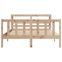 Berkfield Home Beautiful Bed Frame without Mattress 120x200 cm Solid Wood Pine in Light Brown - Size: Small Double - thumbnail 4