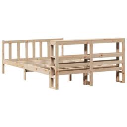 Berkfield Home Beautiful Bed Frame without Mattress 120x200 cm Solid Wood Pine in Light Brown - Size: Small Double - thumbnail 6