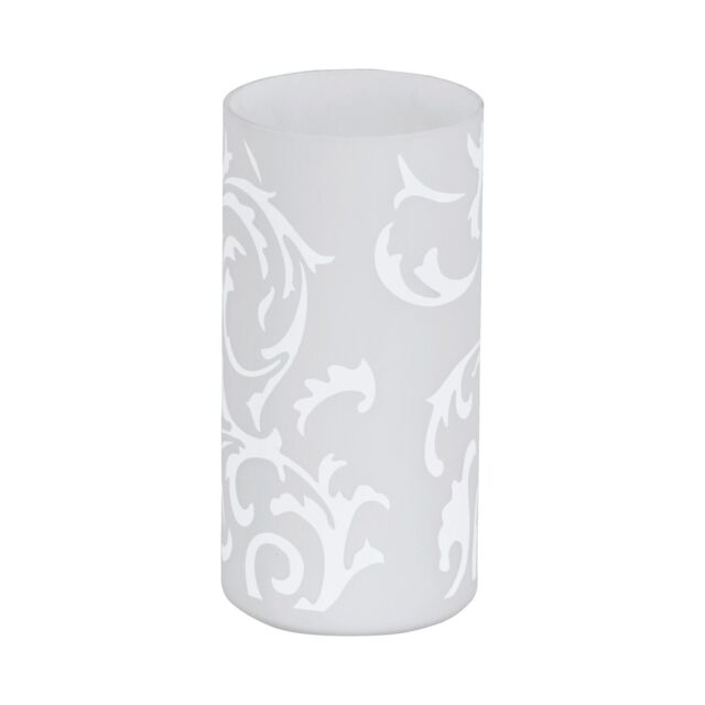 Loops Table Lamp Colour Shade White Printed Glass In Line Switch Bulb E14 1x60W - image 1