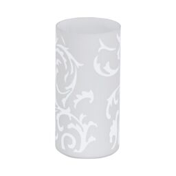 Loops Table Lamp Colour Shade White Printed Glass In Line Switch Bulb E14 1x60W - thumbnail 1