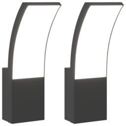 Berkfield Home Outdoor LED Wall Lights 2pcs Black Die-cast Aluminium - thumbnail 2
