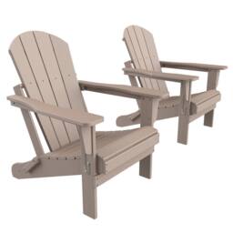 Mona Vale Furniture All-Weather Outdoor Lounge Chair Foldable Adirondack Chair in Khaki - Size: 1 Seater - thumbnail 7