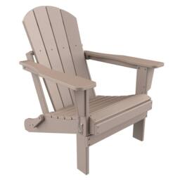 Mona Vale Furniture All-Weather Outdoor Lounge Chair Foldable Adirondack Chair in Khaki - Size: 1 Seater - thumbnail 5
