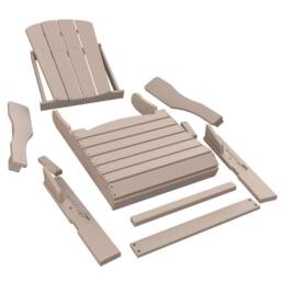 Mona Vale Furniture All-Weather Outdoor Lounge Chair Foldable Adirondack Chair in Khaki - Size: 1 Seater - thumbnail 9