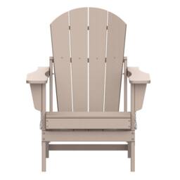 Mona Vale Furniture All-Weather Outdoor Lounge Chair Foldable Adirondack Chair in Khaki - Size: 1 Seater - thumbnail 1