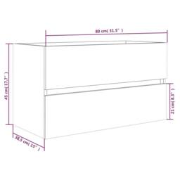 Berkfield Home Sink Cabinet Smoked Oak 80x38.5x45 cm Engineered Wood in Brown - thumbnail 9