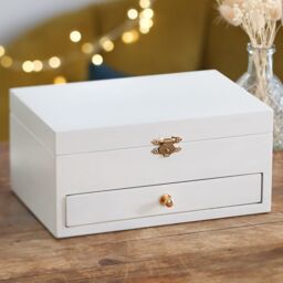 Lisa Angel Women's White Embroidered Jewellery Box - thumbnail 2