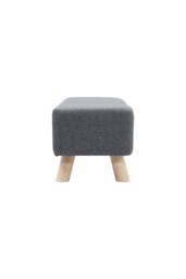 Living and Home Rectangular Upholstered Linen Shoe Changing Bench with Rubberwood Legs in Grey - thumbnail 7