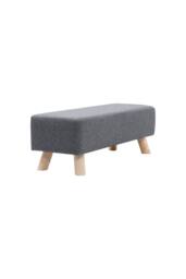 Living and Home Rectangular Upholstered Linen Shoe Changing Bench with Rubberwood Legs in Grey - thumbnail 8