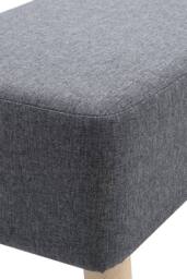 Living and Home Rectangular Upholstered Linen Shoe Changing Bench with Rubberwood Legs in Grey - thumbnail 4
