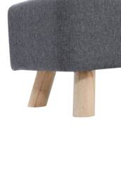 Living and Home Rectangular Upholstered Linen Shoe Changing Bench with Rubberwood Legs in Grey - thumbnail 6