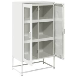 Berkfield Home Highboard White 68x39x123 cm Steel - Size: 68 x 39 x 123 cm - thumbnail 6