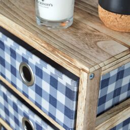 Home Source Wooden Chest 5 Storage Drawers Bedroom Organiser Coastal Style in Brown - thumbnail 4