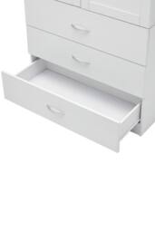 Living and Home Modern 2-Door Wardrobe with 3 Drawers in White - thumbnail 9